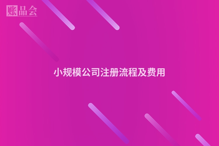 小规模公司注册流程及费用