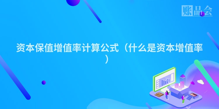 资本保值增值率计算公式（什么是资本增值率）