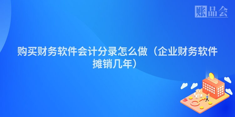 购买财务软件会计分录怎么做（企业财务软件摊销几年）