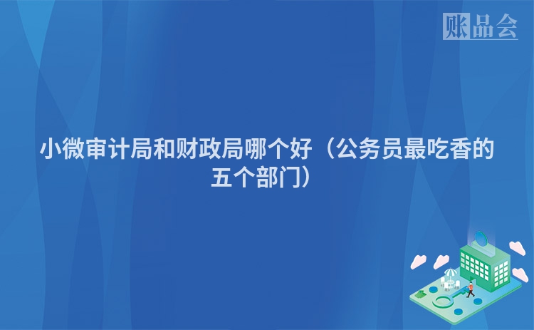 小微审计局和财政局哪个好（公务员最吃香的五个部门）