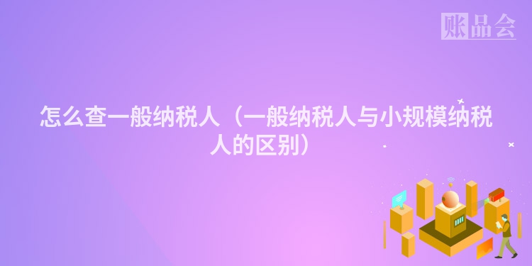 怎么查一般纳税人（一般纳税人与小规模纳税人的区别）