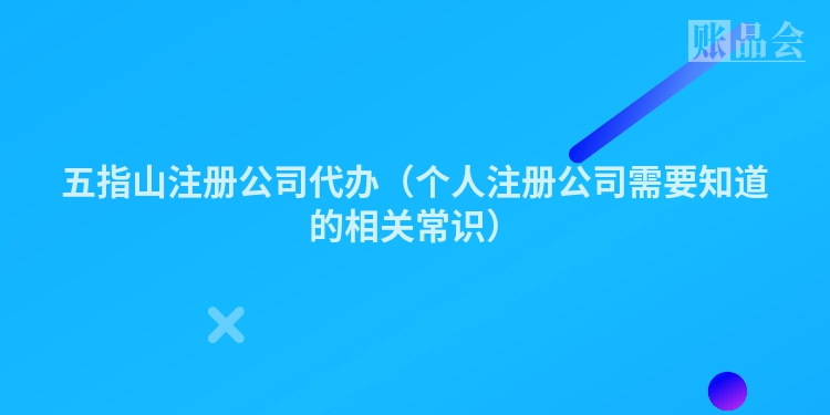 五指山注册公司代办（个人注册公司需要知道的相关常识）