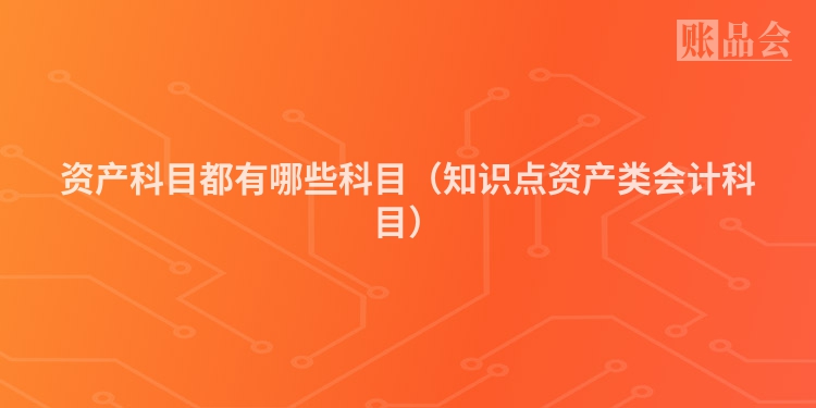 资产科目都有哪些科目（知识点资产类会计科目）