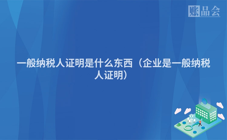 一般纳税人证明是什么东西（企业是一般纳税人证明）