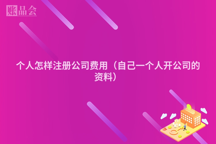 个人怎样注册公司费用（自己一个人开公司的资料）