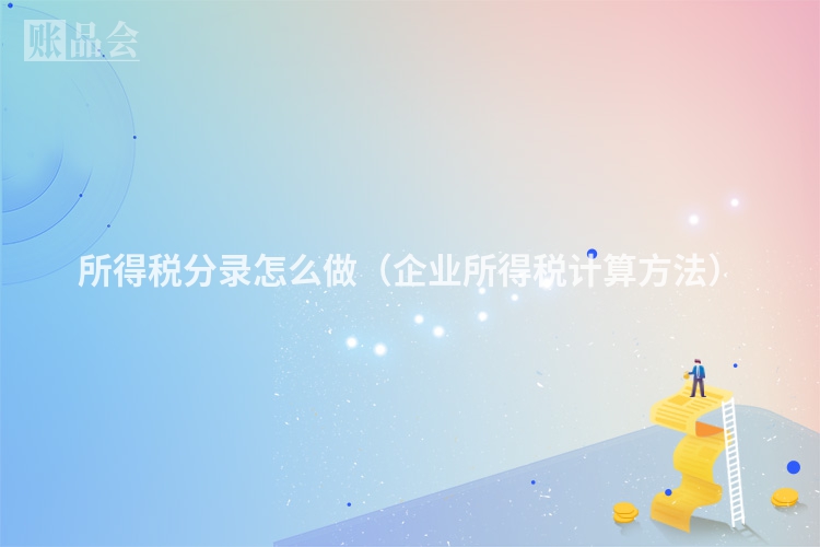 所得税分录怎么做（企业所得税计算方法）