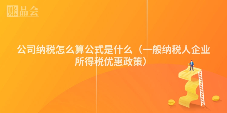 公司纳税怎么算公式是什么（一般纳税人企业所得税优惠政策）