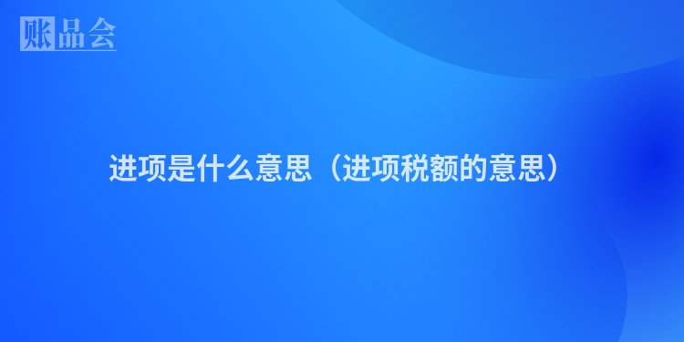 进项是什么意思（进项税额的意思）