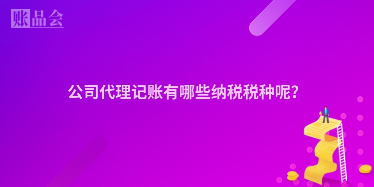 公司代理记账有哪些纳税税种呢？
