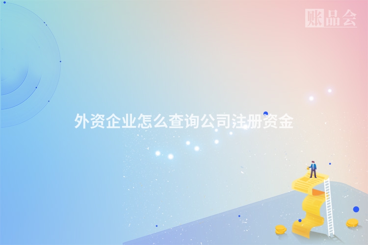 外资企业怎么查询公司注册资金