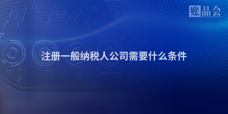 注册一般纳税人公司需要什么条件