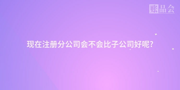 现在注册分公司会不会比子公司好呢?