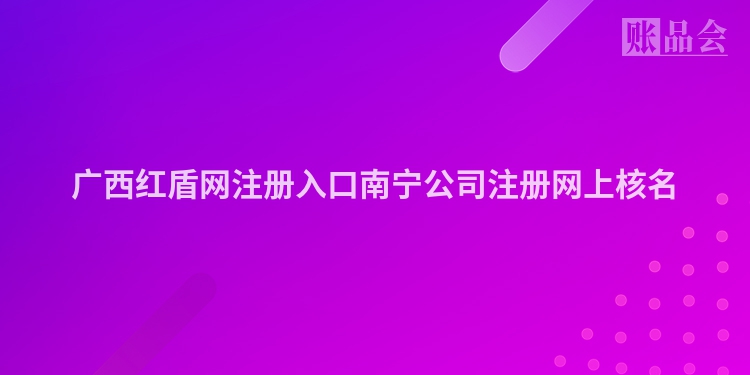 广西红盾网注册入口南宁公司注册网上核名