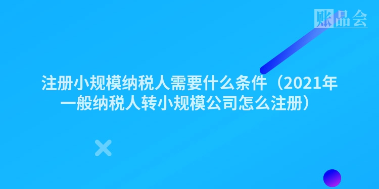 注册小规模纳税人需要什么条件（2021年一般纳税人转小规模公司怎么注册）