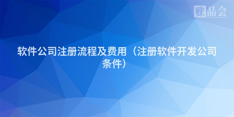 软件公司注册流程及费用（注册软件开发公司条件）
