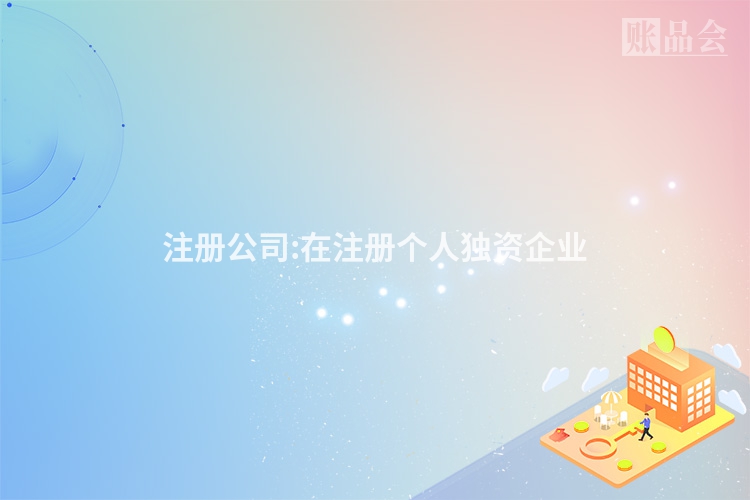 注册公司:在注册个人独资企业