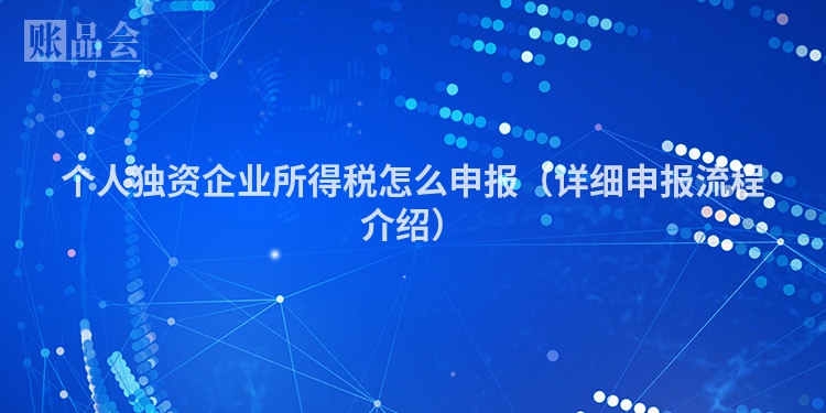 个人独资企业所得税怎么申报（详细申报流程介绍）