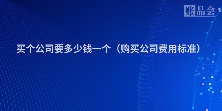 买个公司要多少钱一个（购买公司费用标准）