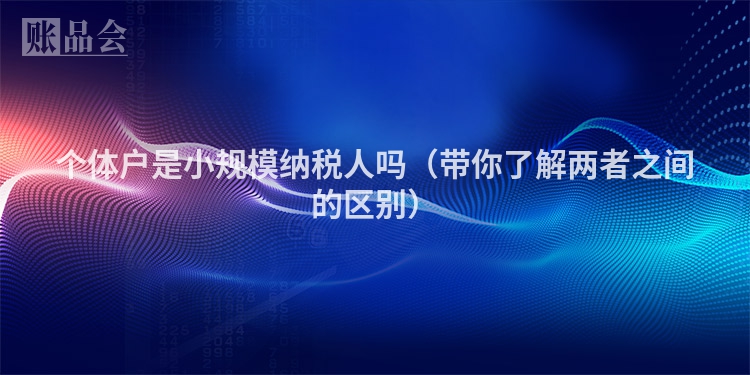 个体户是小规模纳税人吗（带你了解两者之间的区别）