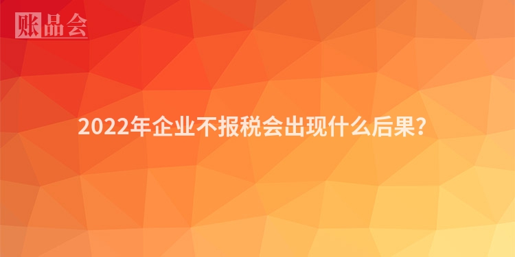 2022年企业不报税会出现什么后果？