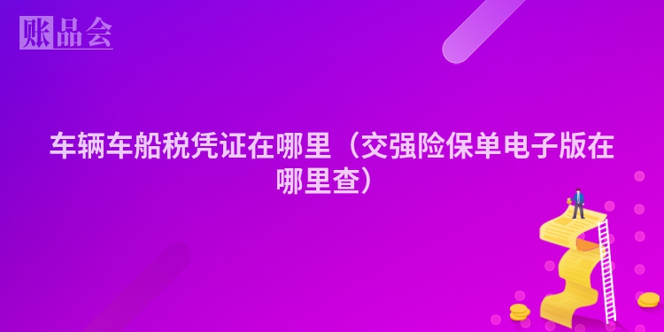 车辆车船税凭证在哪里（交强险保单电子版在哪里查）