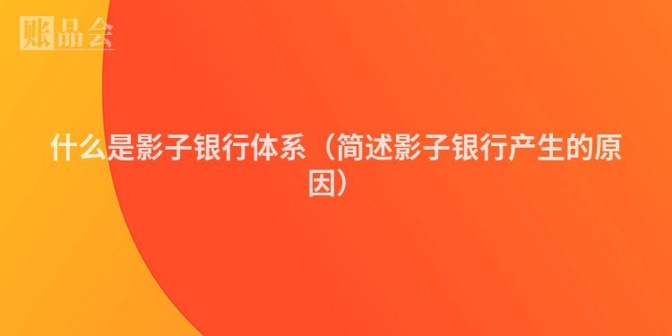 什么是影子银行体系（简述影子银行产生的原因）