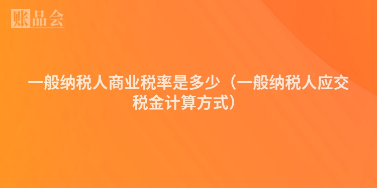 一般纳税人商业税率是多少（一般纳税人应交税金计算方式）