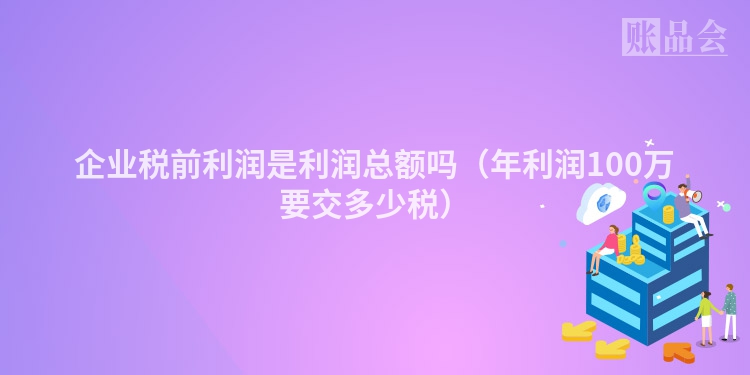 企业税前利润是利润总额吗（年利润100万要交多少税）