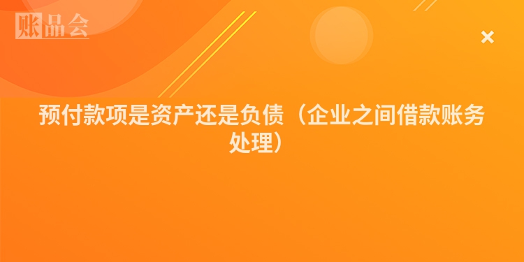预付款项是资产还是负债（企业之间借款账务处理）
