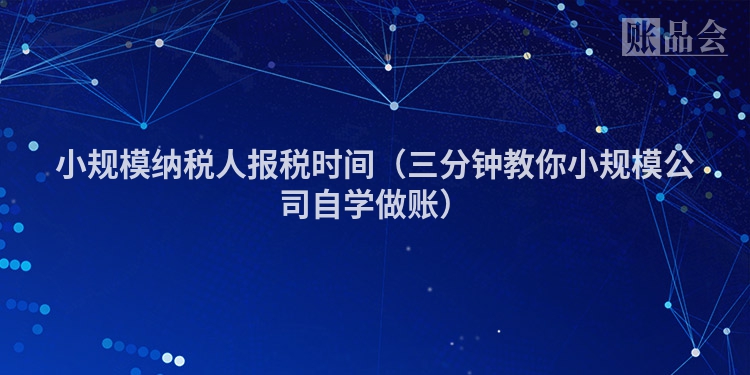 小规模纳税人报税时间（三分钟教你小规模公司自学做账）
