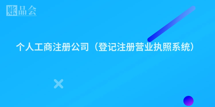 个人工商注册公司（登记注册营业执照系统）