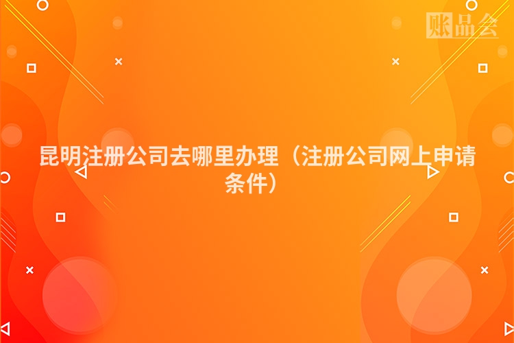 昆明注册公司去哪里办理（注册公司网上申请条件）