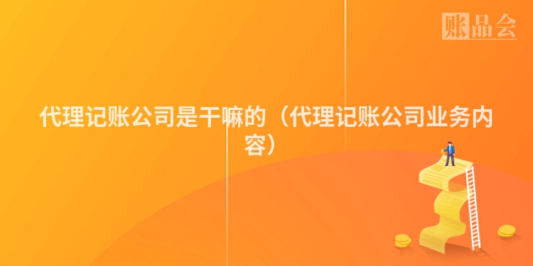 代理记账公司是干嘛的(代理记账公司业务内容)