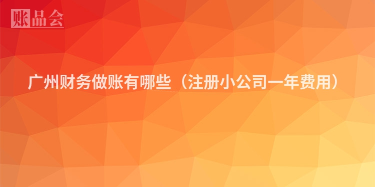 广州财务做账有哪些（注册小公司一年费用）