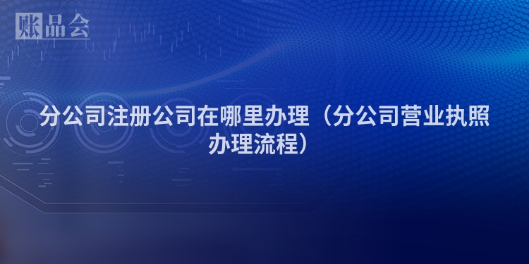 分公司注册公司在哪里办理（分公司营业执照办理流程）